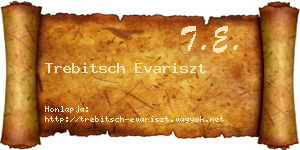 Trebitsch Evariszt névjegykártya